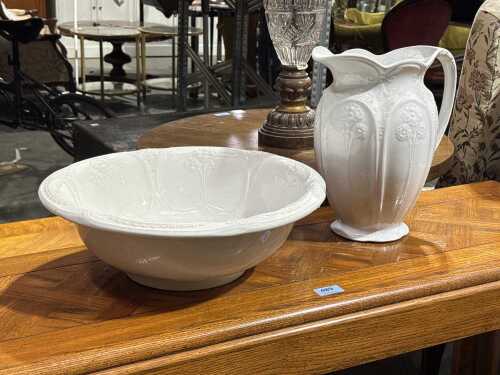 Vintage J & G Meakin water pitcher and bowl