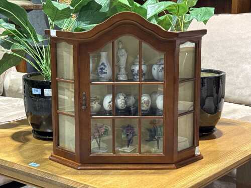 Wall-mount display cabinet including oriental items (ready-made collection..! )