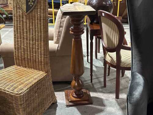 Timber turned pedestal