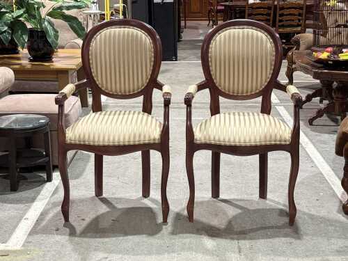 Pair of ballon back armchairs