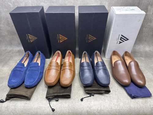 Four NEW pairs of Nappa Tori Australia leather men's shoes, size UK 8