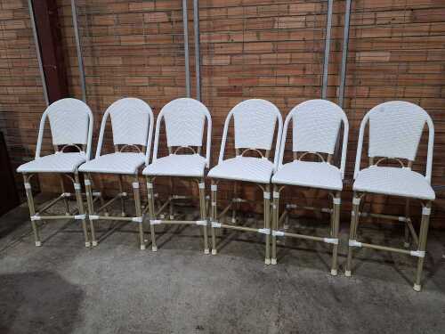Set of six modern bar stools