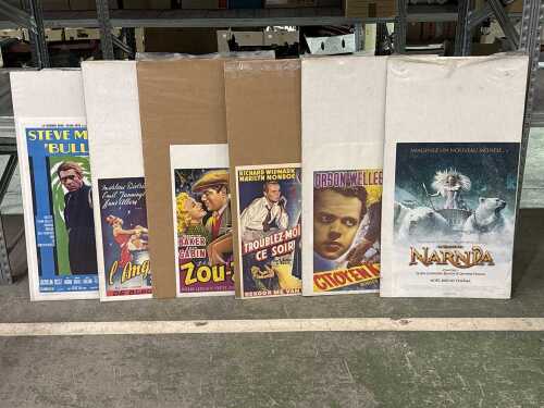 10 mostly vintage movie posters, some in French