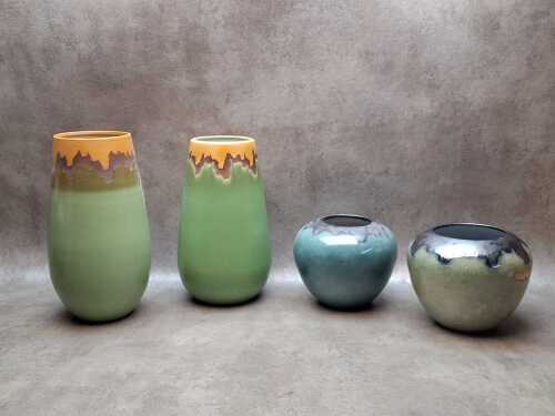 Four modern art ceramic vases