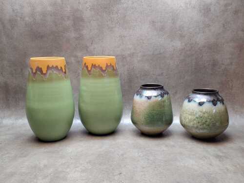 Four modern art ceramic vases