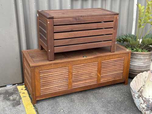 Two IKEA outdoor storage chest