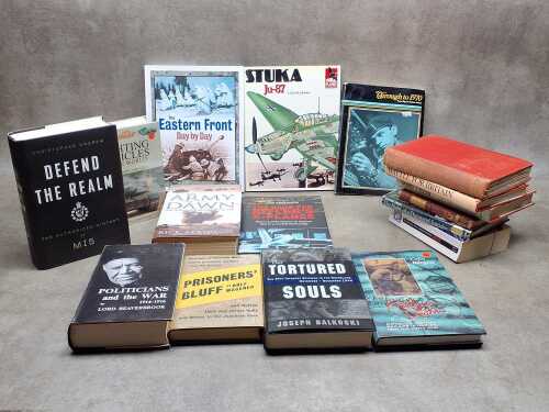 Military history books, including vintage and antique
