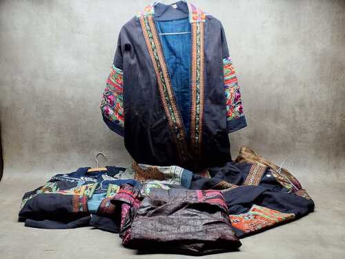 Group of embroidered clothing