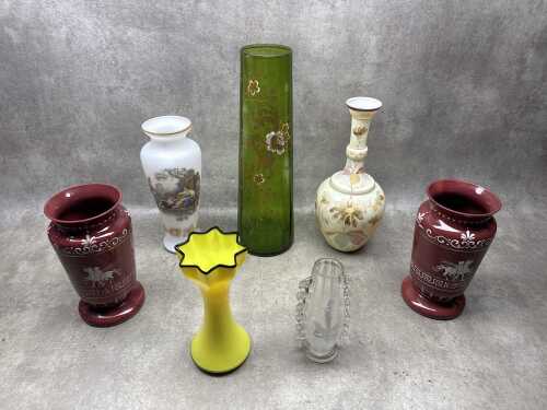 Mainly antique glass vases