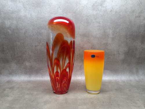 Two decorative art glass vases