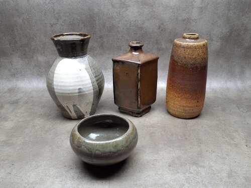 Four studio pottery vases