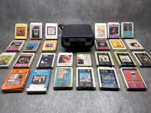 1968 Ford Mustang 8 track player with 32 cartridges