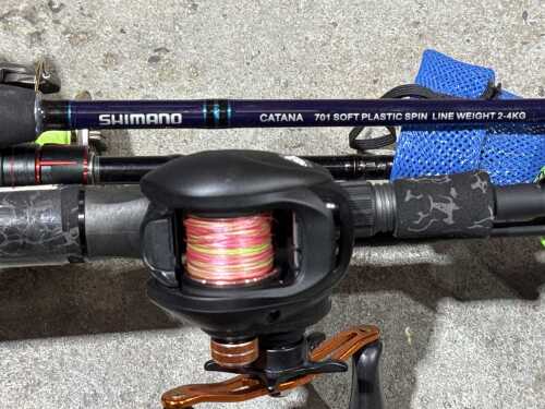 Three fishing rods