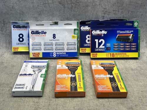 Group of Gillette products