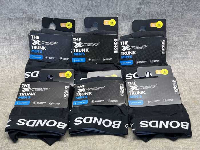 Six pairs of Bonds X-Temp trunks size XL