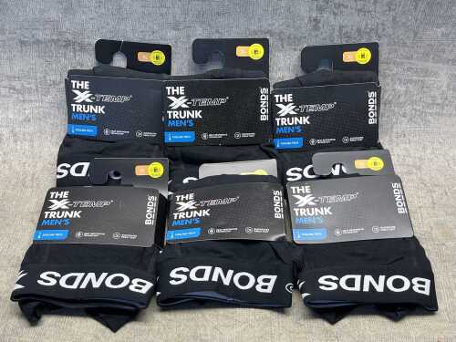 Six pairs of Bonds X-Temp trunks size XL