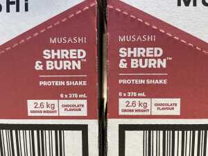 Four boxes Musashi Shred & Burn protein shake - 2