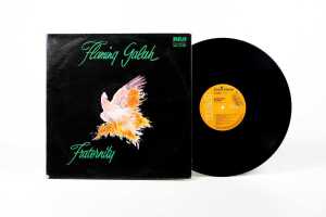 Fraternity 'Flaming Galah' promo vinyl record, signed inside gatefold by all band members