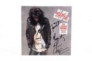 Alice Cooper 'Trash' vinyl record, signed to cover - 2