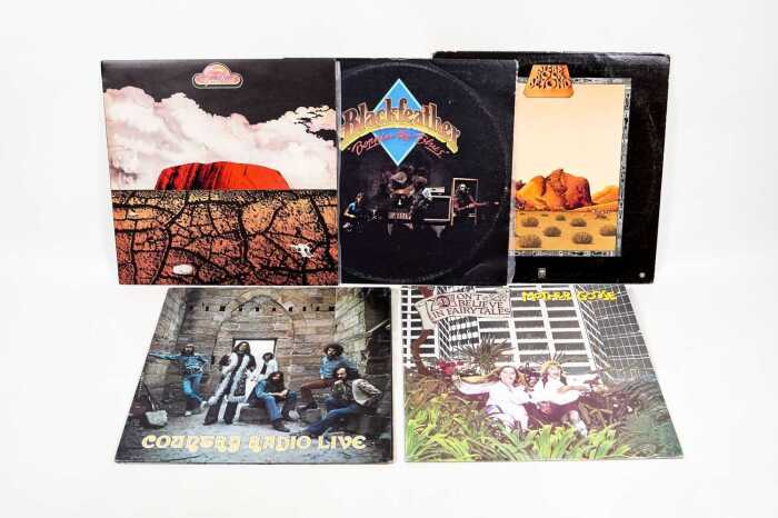 Five Australian Rock and Progressive Rock vinyl records