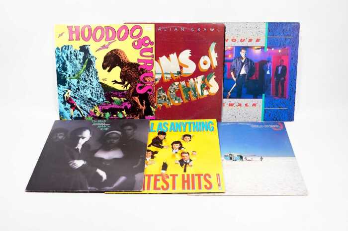 Six '80s Australian Rock and Pop vinyl records