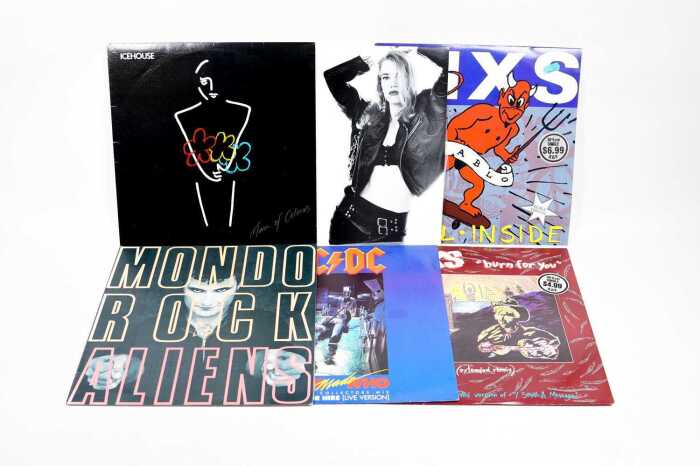 Six Australian '80s rock vinyl records