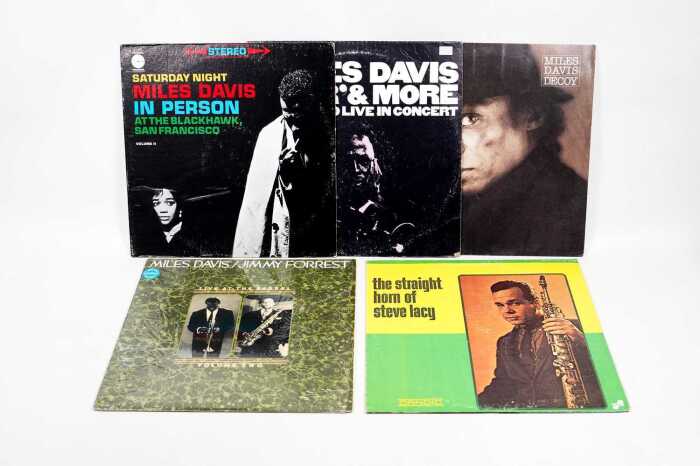 Five mostly Miles Davis Jazz vinyl records