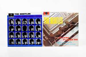 Six Beatles vinyl records, all late '70s pressings with Parlophone orange label - 4