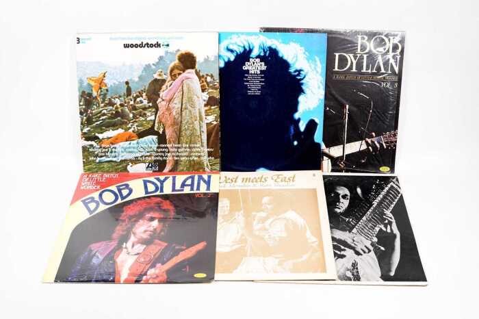 Six Rock and Folk vinyl records