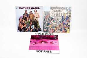 Three Frank Zappa vinyl records