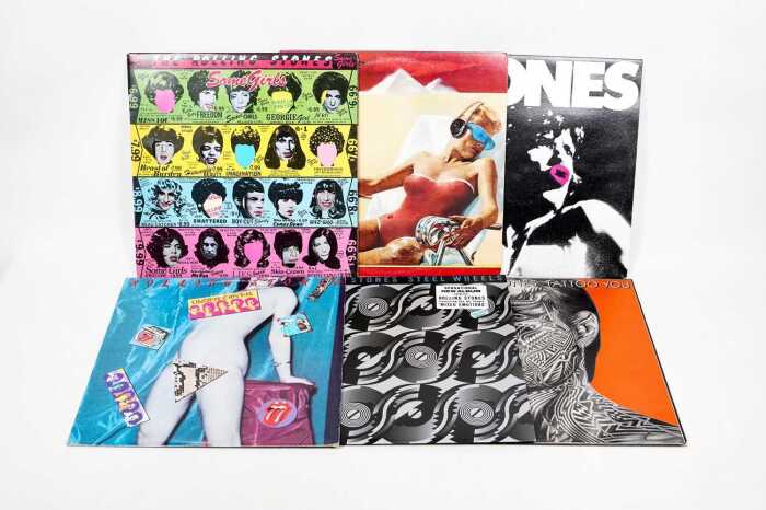 Six Rolling Stones vinyl records