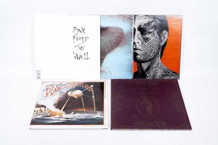 Five Rock and Prog Rock vinyl records