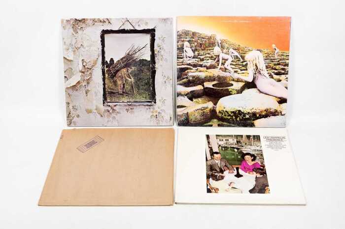 Four Led Zeppelin vinyl records