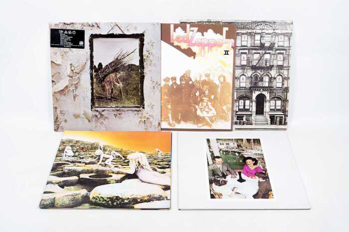 Five Led Zeppelin vinyl records