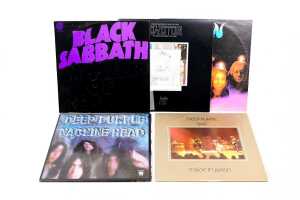 Five Hard Rock and Metal vinyl records