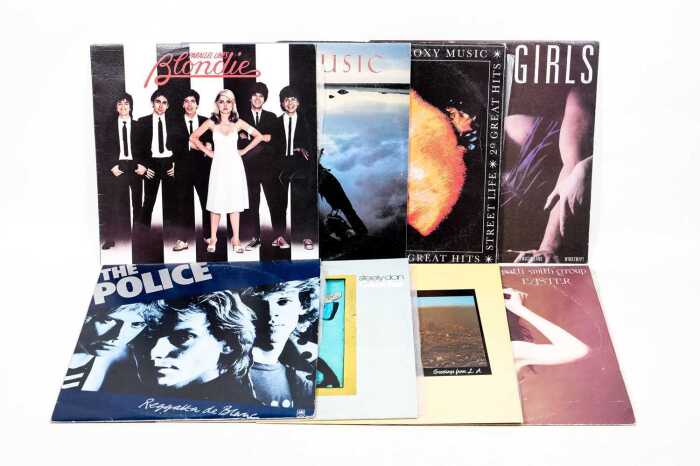Eight Rock and Pop vinyl records