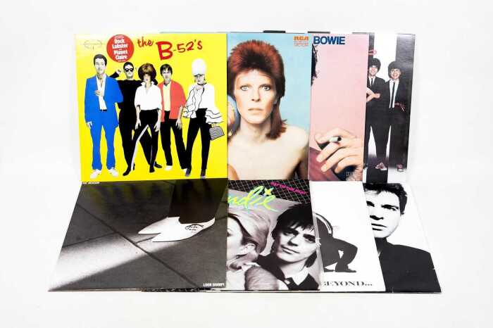 Eight Pop and New Wave vinyl records