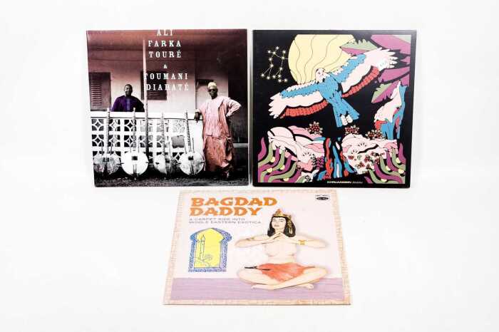 Three Rock, Funk and Exotica vinyl records