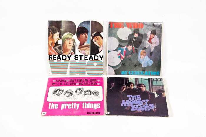 Four 45rpm 7" EPs with original picture sleeves