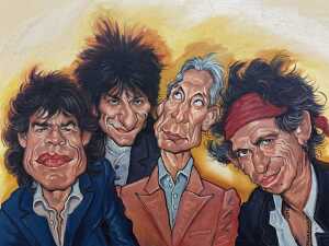 Artist unknown, The Rolling Stones. Oil painting on board - 2