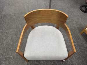 Pair of modern timber tub chairs - 3