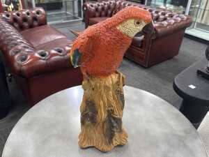 Glazed plaster macaw figure - 2