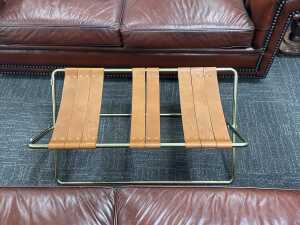 Criteria Collection Commissioned Editions tan leather folding luggage rack RRP $1,200 - 4
