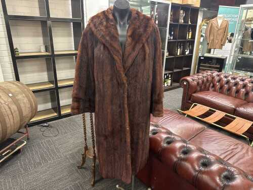 Vintage mink fur knee-length coat