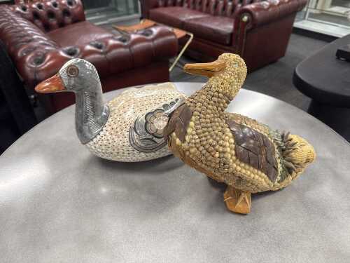 Two decorative duck figures
