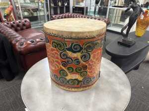 Tibetan hand-coloured ceremonial drum