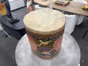 Tibetan hand-coloured ceremonial drum - 3