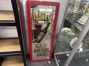 Tooheys bar mirror with metal back