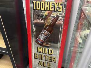 Tooheys bar mirror with metal back - 2