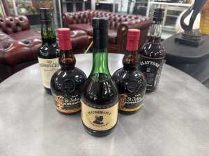 Four bottles of port and a Clayton's mixer - 4